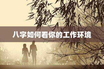 八字如何看你的工作环境