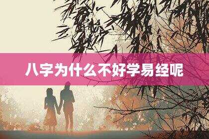 八字为什么不好学易经呢