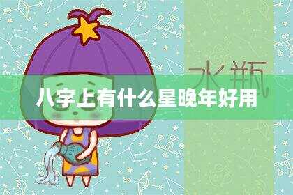 八字上有什么星晚年好用