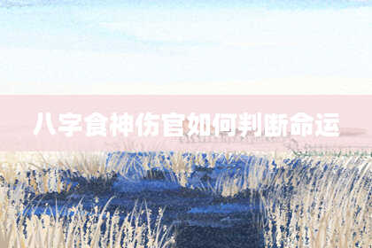 八字食神伤官如何判断命运
