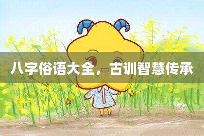 八字俗语大全，古训智慧传承