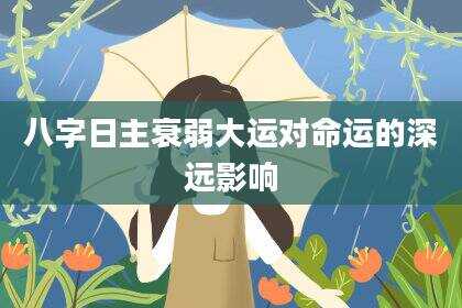 八字日主衰弱大运对命运的深远影响