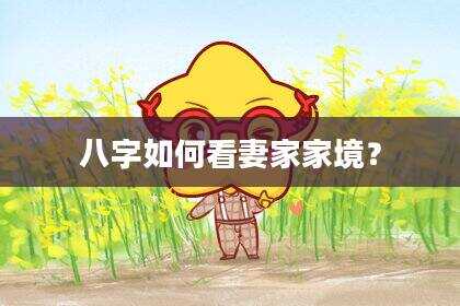 八字如何看妻家家境？
