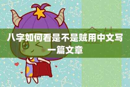 八字如何看是不是贼用中文写一篇文章