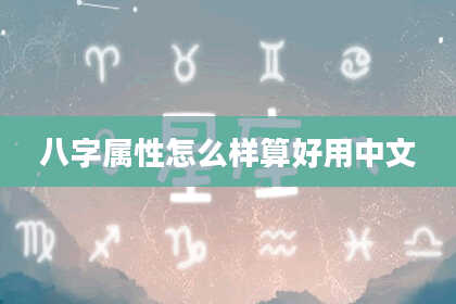 八字属性怎么样算好用中文