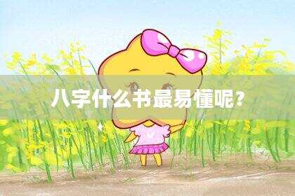 八字什么书最易懂呢？