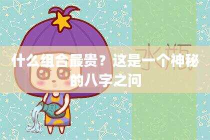 什么组合最贵？这是一个神秘的八字之问