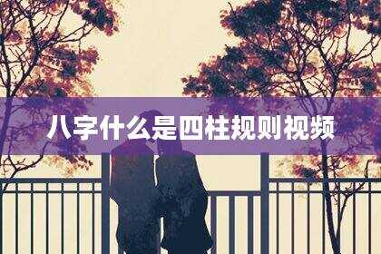 八字什么是四柱规则视频