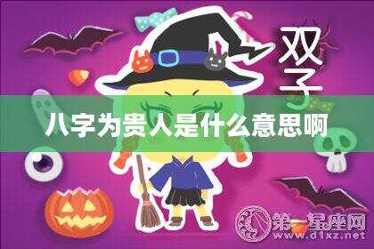 八字为贵人是什么意思啊