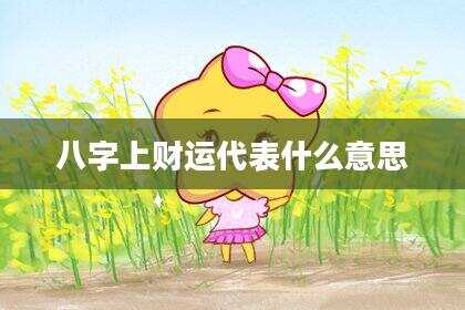 八字上财运代表什么意思