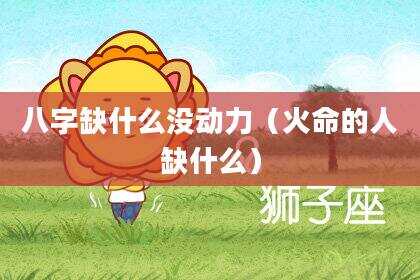 八字缺什么没动力（火命的人缺什么）