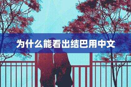 为什么能看出结巴用中文