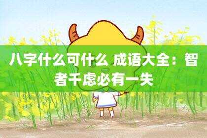 八字什么可什么 成语大全：智者千虑必有一失
