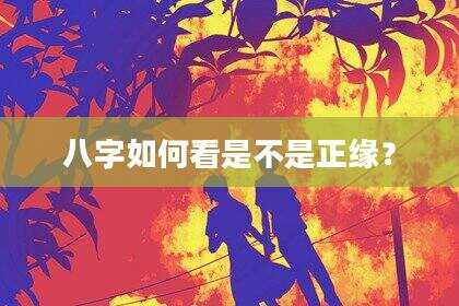 八字如何看是不是正缘？